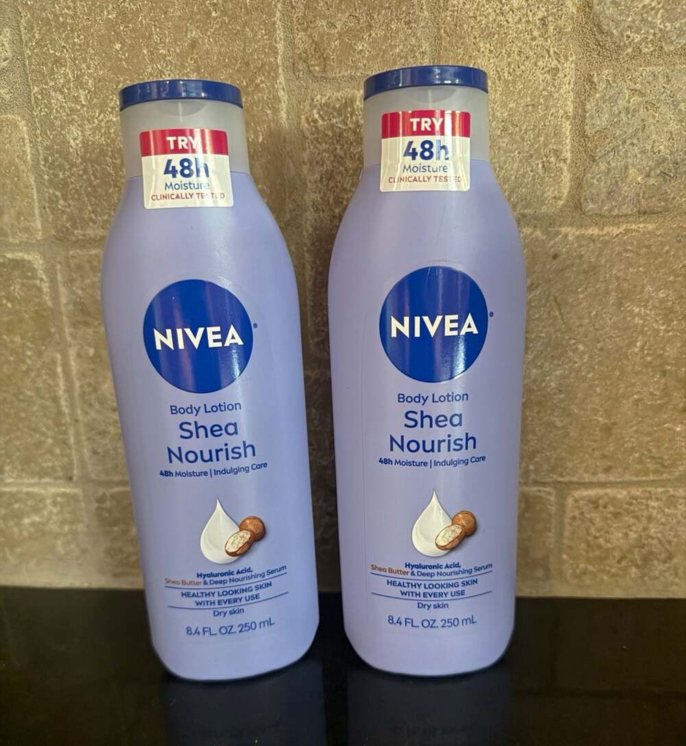 NIVEA Shea Nourish Body Lotion 48h Moisture Hyaluronic Acid 8.4 fl oz (2)